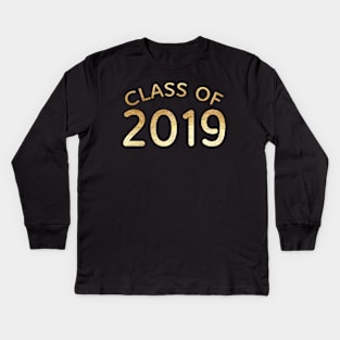 Graduating Class of 2019 | Gold Foil Kids Long Sleeve T-Shirt